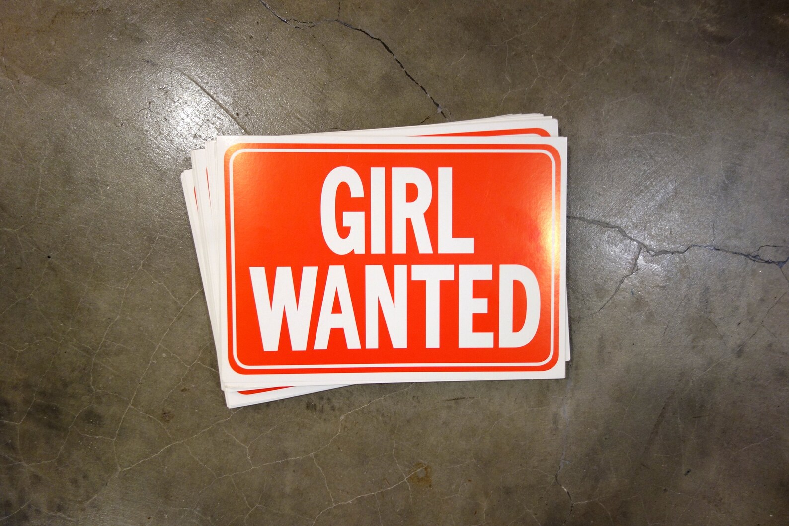 GIRL WANTED Cardstock Sign/Showcard 8 5/8 x 12 1/4 Etsy