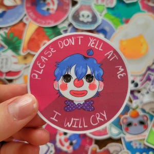 Sticker autocollant clown en vinyle brillant