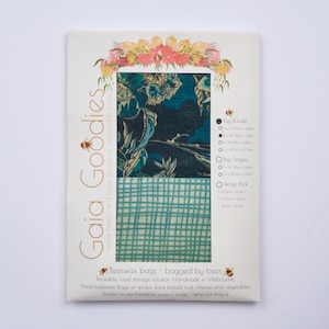 2 sacs de rangement moyens en cire d'abeille | Réutilisable • Respectueux de l'environnement • Sans plastique • Fabriqué à la main en Australie