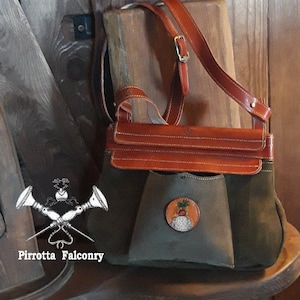 Falconry bag - Leather bag - Belt bag - Hunting bag - Japanese Bag - Genuine Italian Leather - Personalized Belt Bag - Made in Italy
