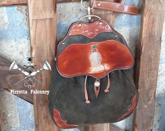 Falconry bag - Leather bag - Hunting bag - Personalized Bag - Genuine Italian Leather - Hand Made in Italy
