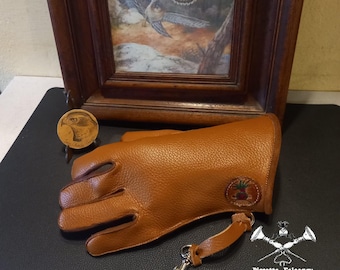 Guanto falconeria - Guanto corto in pelle - Attrezzatura da falconeria - Rievocazione storica - Medievale -  Made in Italy