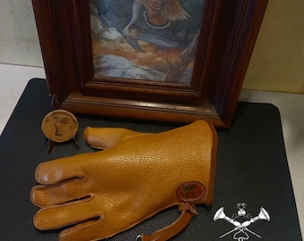 Guanto falconeria - Guanto corto in pelle - Attrezzatura da falconeria - Rievocazione storica - Medievale -  Made in Italy