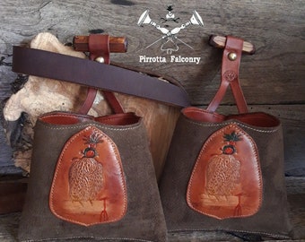 Falconry Meat Pouch, Falcon Training, Handmade in Italy, Italian Leather, Falconry Equipment, Gift for Falconer