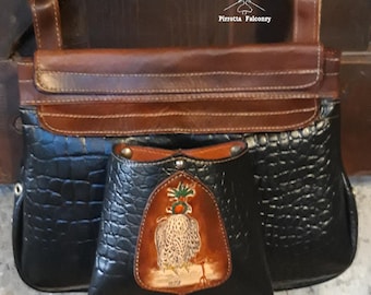 Falconry bag -  Leather bag - Belt bag - Hunting bag - Japanese Bag - Genuine Italian Leather - Personalized Belt Bag - Made in Italy