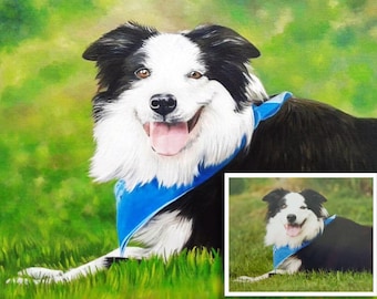 Pet portrait from photo,Pet portrait custom painting,Pet portrait hand painted,Pet memorial gift,Custom dog portrait,Pet art commission