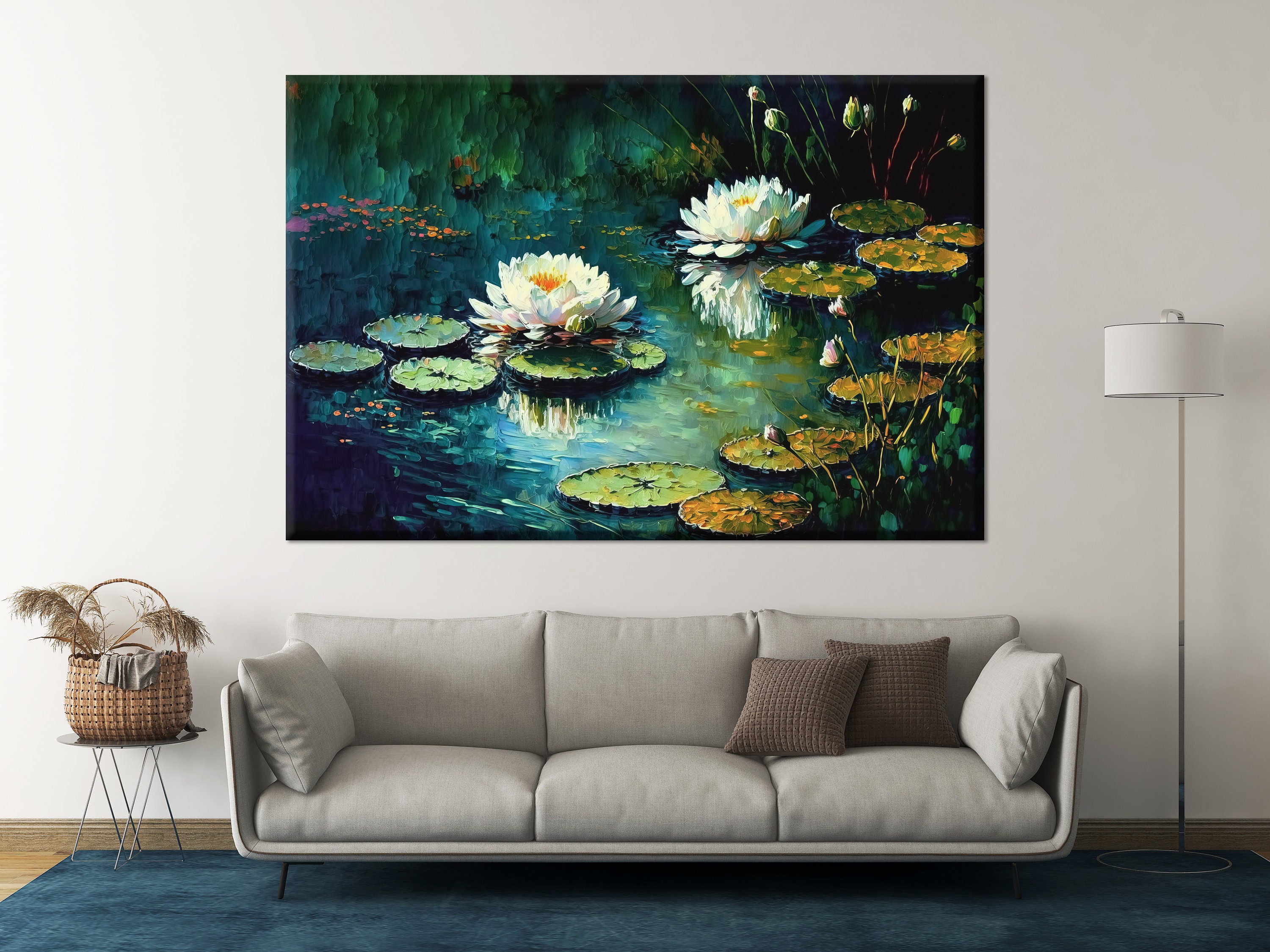 Original Oil Painting on Canvas Water Lilies Oil Painting - Etsy