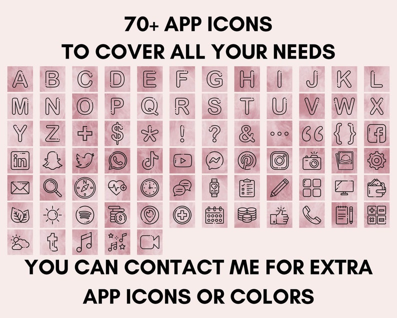 Iphone Ios 14 App Icons Pack Cute Personalized Home Screen Social Media Phone Ios14 Pink Marble Apps Icons Aesthetic Drawing Illustration Art Collectibles Efp Osteology Org