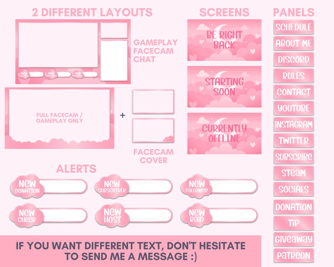 Animated Twitch Overlay Pink Overlays For Twitch Stream Etsy India