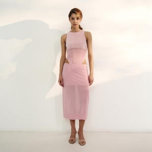 Pink Midi Skirt | Ladies Stylish Premium Quality Skirt | Elegant Lightweight Flowy Skirt