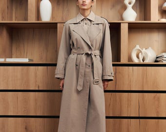 Beige Lined Loose-Fitting Trench Coat | Oversized Women’s Blazer | Stylish Premium Quality Jacket