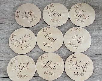 Carte étape bois première année bébé
