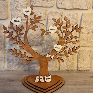 Personalized wooden tree of life with first names