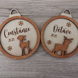 Personalized wooden Christmas ball