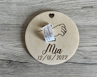 Carte bracelet naissance bébé personnalisée