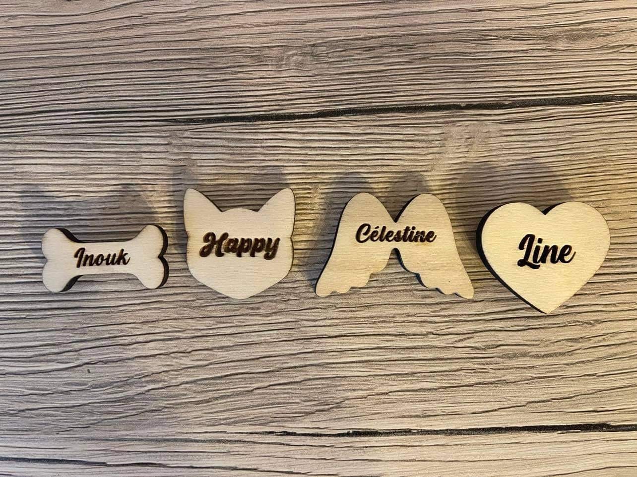 Coeur/ Ailes d'ange/ Tête de Chat/ Os Personnalisé Pour Arbre Vie