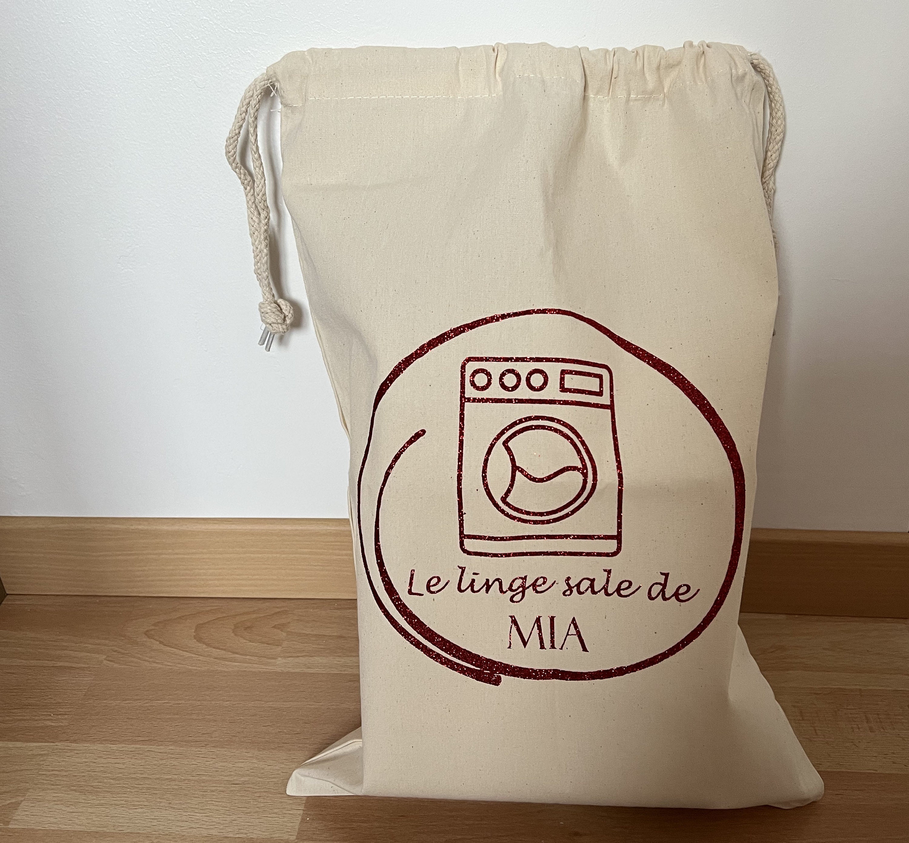 Sac à linge sale, XXL, 115 litres, sac à linge de voyage, avec 2