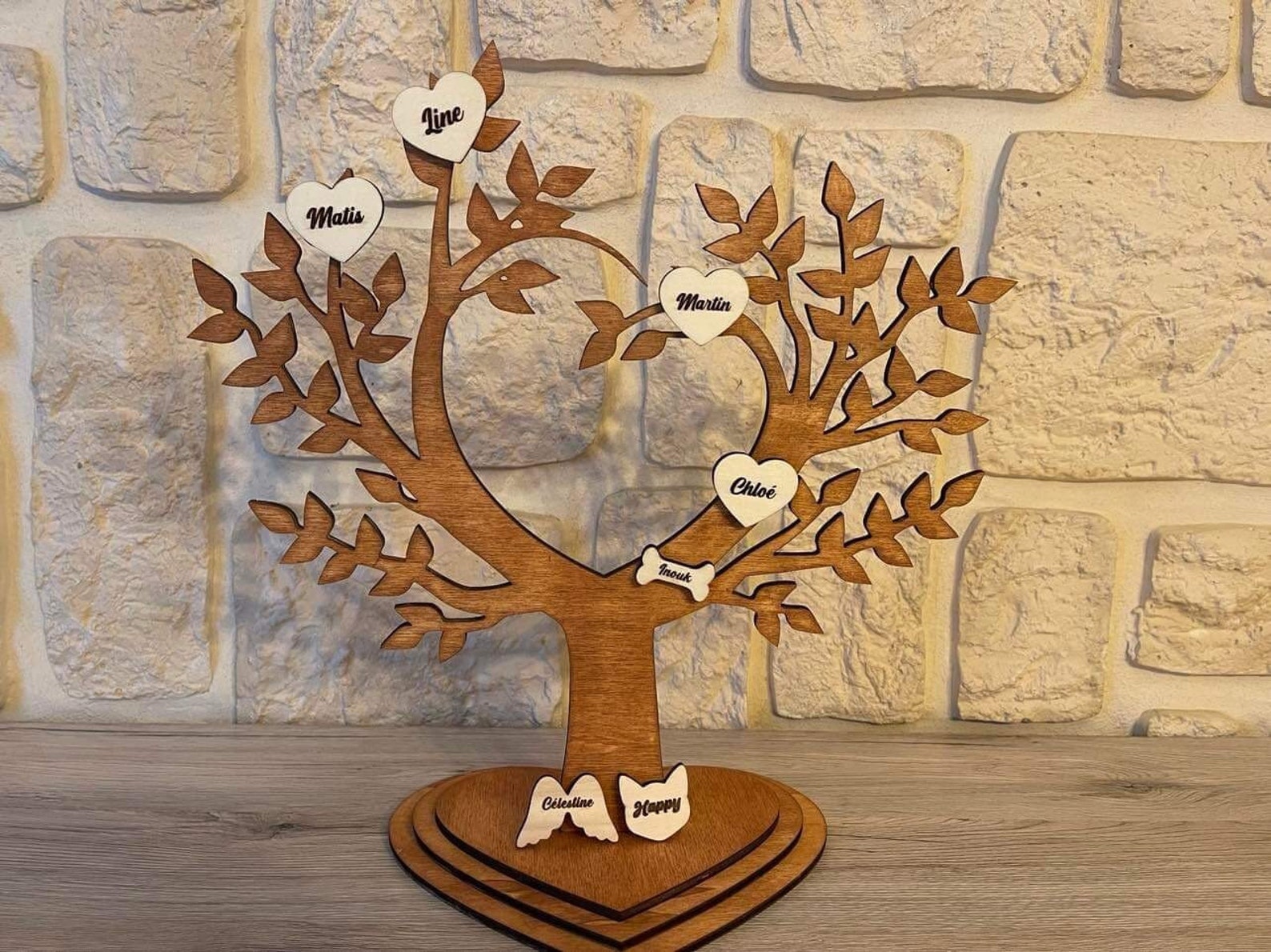 Arbre de vie en bois personnalisé avec prénoms - Etsy France
