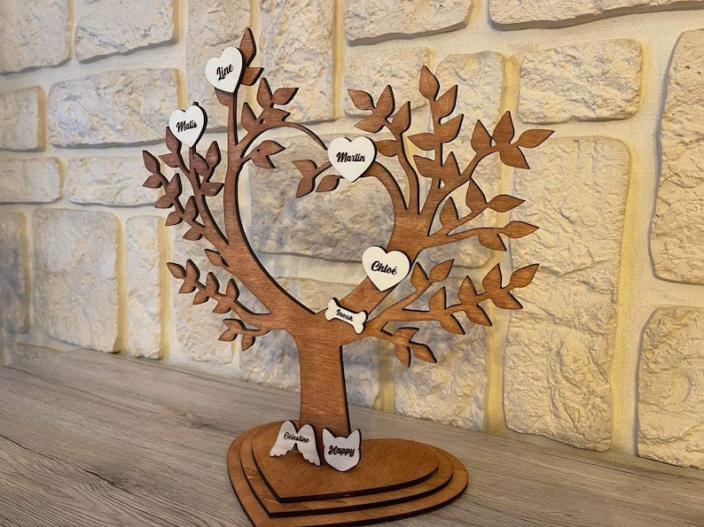 Arbre de vie en bois personnalisé avec prénoms - Etsy France