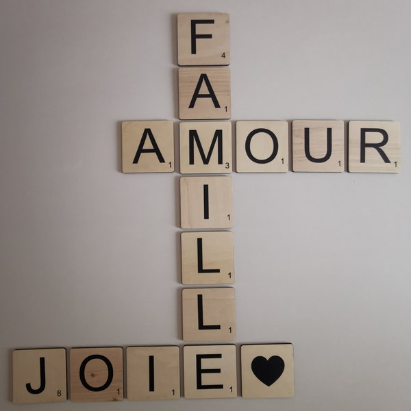 Lettre type scrabble en bois