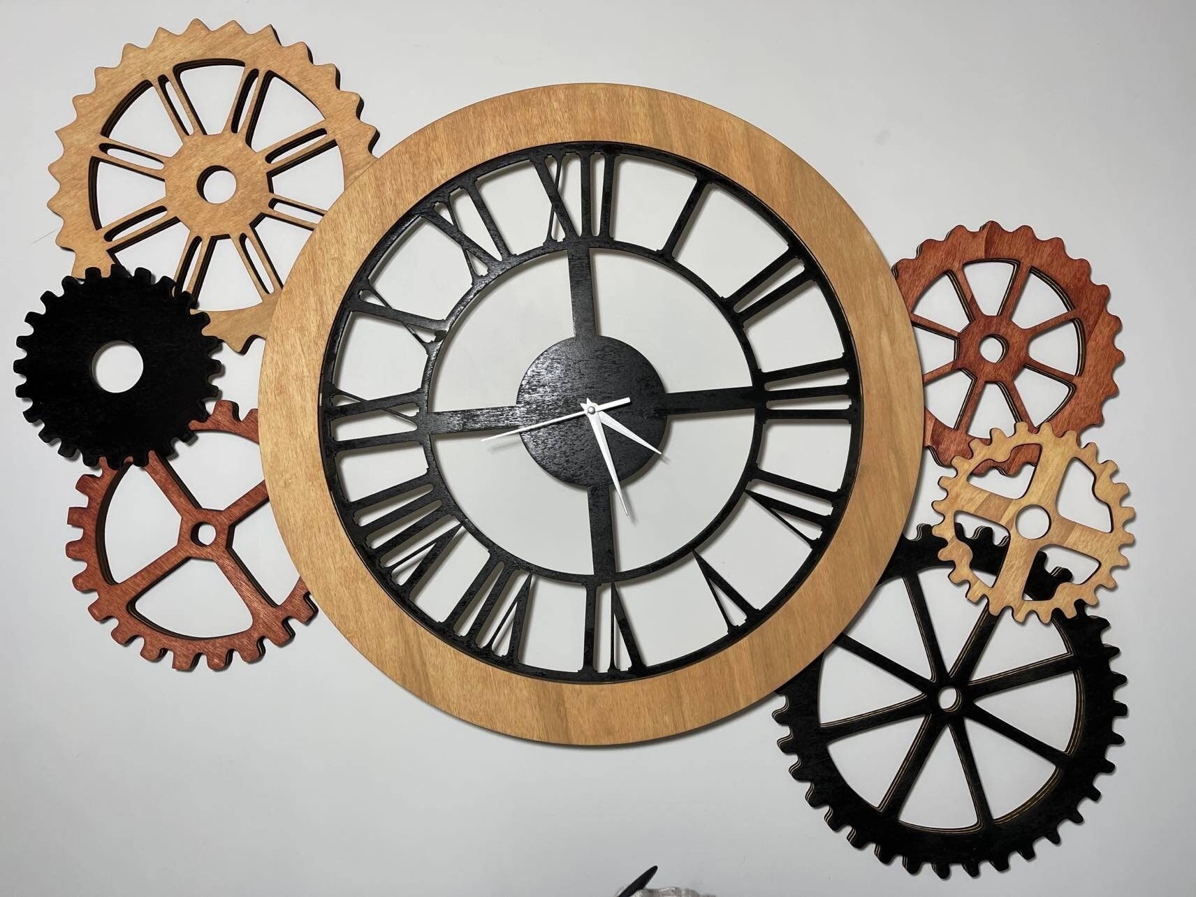 Horloge Engrenage en Bois