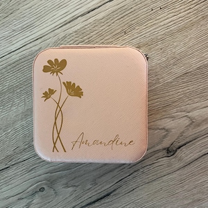 Boîte à bijoux de voyage personnalisée - cadeau personnalisé -