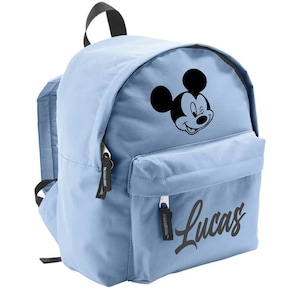 Sac à dos enfant maternelle prénom personnalisable bleu clair