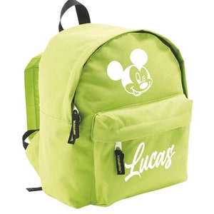 Sac à dos enfant maternelle prénom personnalisable vert pomme