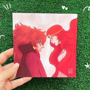 Stampa quadrata Studio Ghibli Ponyo sulla scogliera sul mare