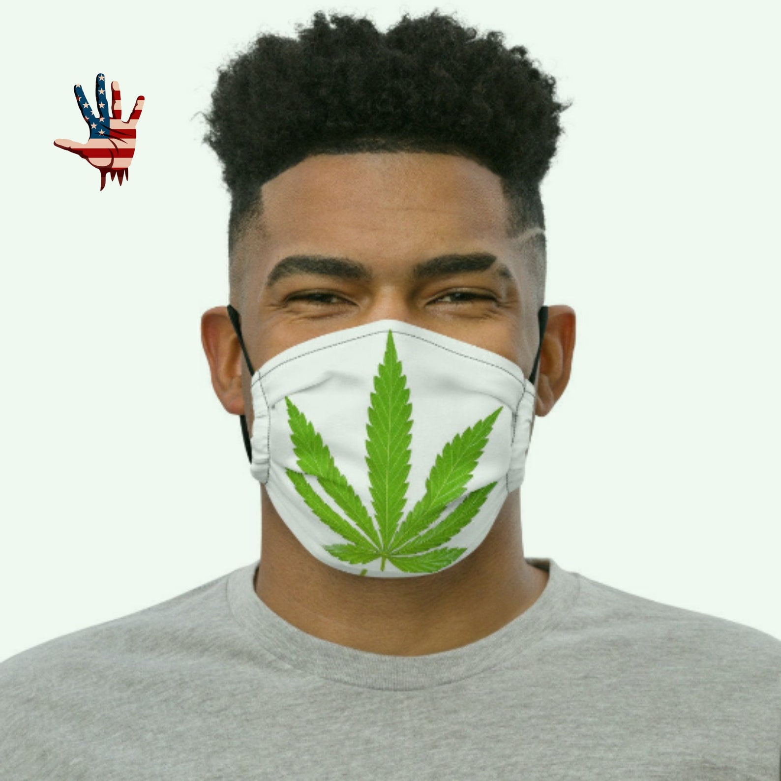 Marijuana face mask Marijuana mask Potted leaf mask Etsy