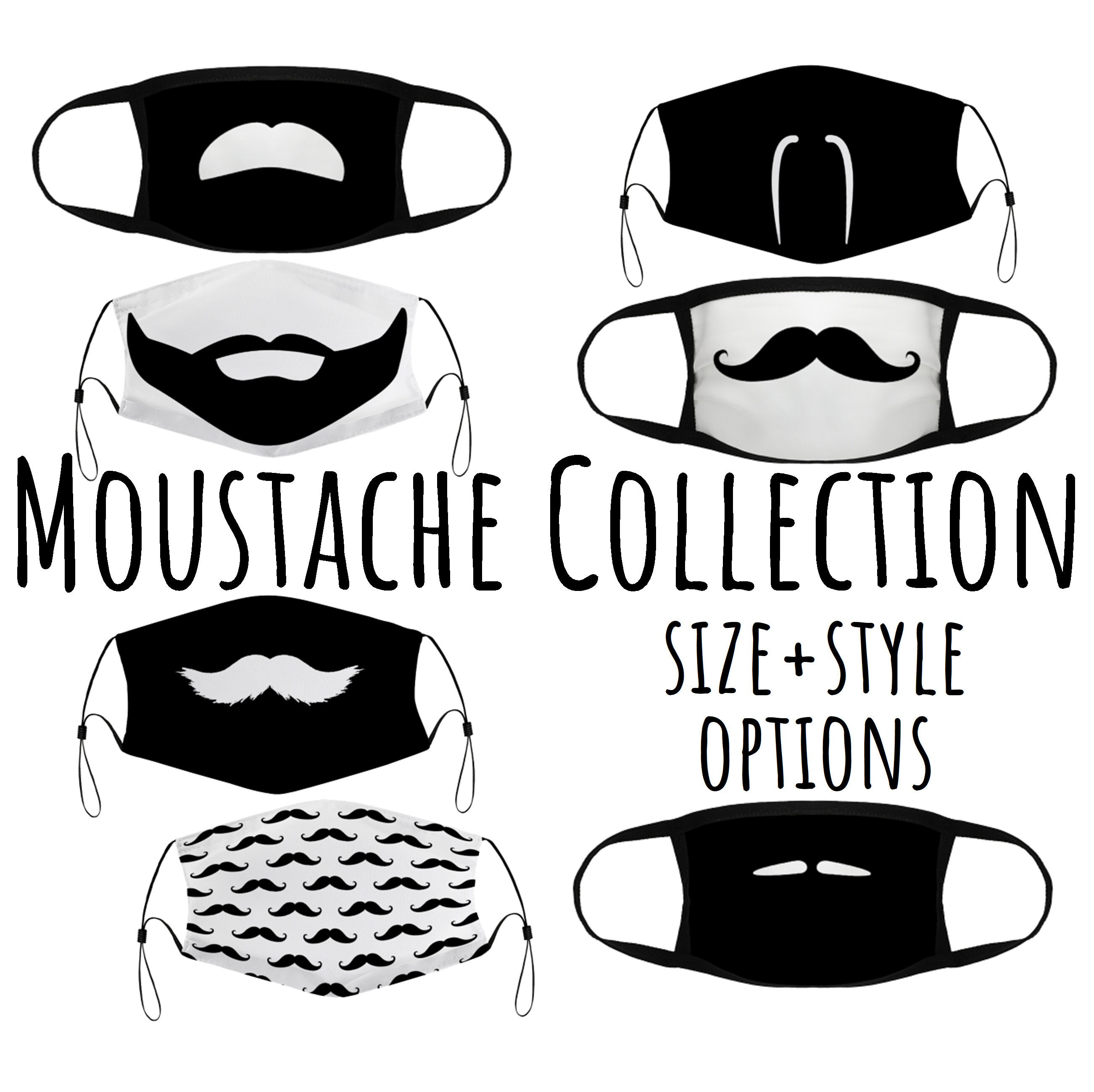 Colección de cubrebocas de bigote / bigote - Etsy México Colección de cubrebocas de bigote / bigote - Etsy México
