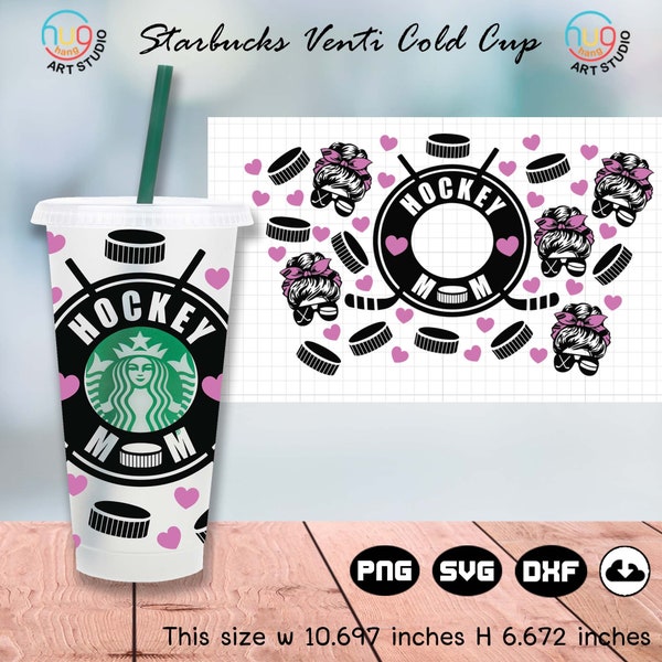 Full Wrap Starbucks Hockey mom Cold Cup SVG, Hockey mom svg, Starbucks Mom Life Svg,DYI Venti Cup Instant Download, SVG Files for Cricut