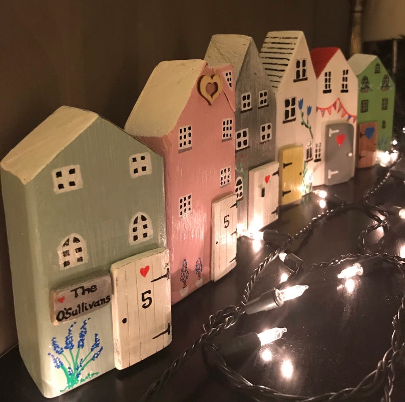 Little Wooden Houses Personalised Home Decor New Home Gift Etsy