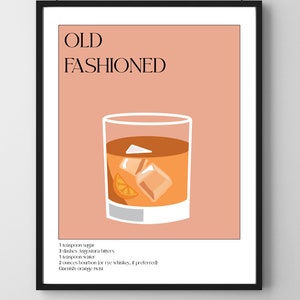 Barwagen Poster DIGITAL DOWNLOAD | Barwagen Druck | Altmodische Poster | Cocktail Print | Cocktail Wandbild | Barwagen Kunst