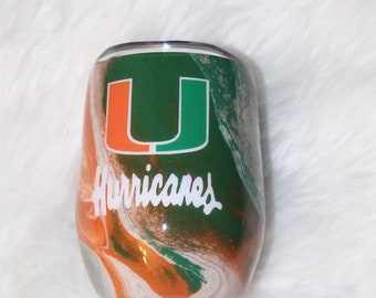 UM TUMBLER Miami Hurricane Tumbler Cup Mug Sports