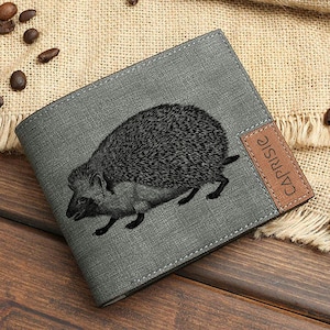 Niedliches Igel Design Portemonnaie für Herren & Damen | Igel Liebhaber Geldbörse | Tierliebhaber Individuelle Geldbörse | Scharfe Stacheln | Igel Geschenkidee