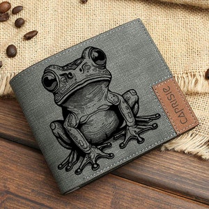 Carteira de sapo personalizada para homens e mulheres | Carteiras de arte anfíbia | Ideia fofa de presente de sapo | Carteira de sapo personalizada
