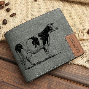 Rind Kuh Design Geldbörse für Männer & Frauen | Kuh-Liebhaber Geschenk Bauernhof Tier Rinder Geldbörse | Niedliche Kuh personalisierte Geldbörse | Geschenkidee
