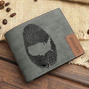 Billetera con huella dactilar de Estados Unidos / Billetera con mapa de EE. UU. grabado para hombres y mujeres / Billetera patriótica personalizada / Billetera minimalista con orgullo estadounidense