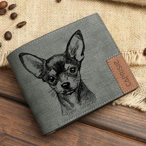 Carteira para filhote de Chihuahua | Carteira personalizada para cães, masculina e feminina | Presente personalizado para um chihuahua fofo | Presente para quem ama cães pequenos