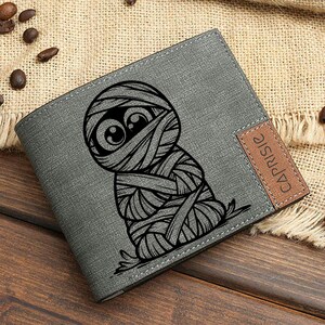 Monedero de momia adorable / Monedero de momia con forma de criatura envuelta / Monedero divertido de Halloween para hombre y mujer / Regalo original para amantes de las momias