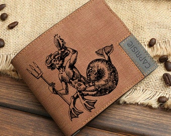 Triton Deep Sea Design Wallet - Personalized Greek God of the Ocean | Trident Wallet for Men & Women  - Mythological Creature Gift