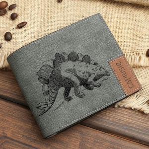 Stegosaurus Dinosaurier-Liebhaber Design Geldbörse für Herren & Damen | Antike Dinosaurier Geldbörse | Dino Extinct Spikes personalisierte Geldbörse | Geschenkidee
