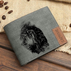 Personalisierte Hexe Geldbörse für Männer und Frauen | Heidnisches Thema benutzerdefinierte Geldbörse | Moon & Stars Wicca Geldbörse | Halloween-Geschenkidee | Zauberhaft