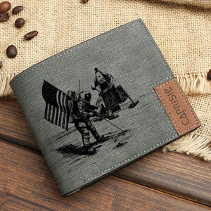 Cartera Apollo 11 / Cartera de aterrizaje lunar de la NASA para hombres y mujeres / Cartera con temática de misión espacial / Diseño histórico Apollo 11 / Cartera de astronautas
