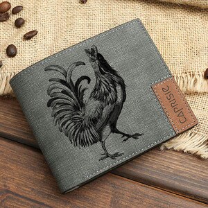 Proud Rooster Design Wallet for Men & Women | Cockerel Cock Wallet | Male Chicken Personalized Wallet | Gift Idea