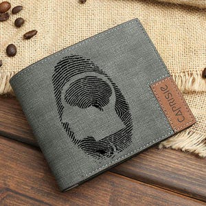 Cartera de psicología / Cartera con huella dactilar para hombres y mujeres / Regalo personalizado de neurociencia / Cartera de salud mental / Regalo para psicólogos