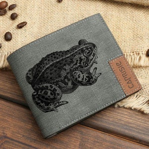 Billetera personalizada con forma de rana encantadora / Billetera para hombres y mujeres amantes de los anfibios / Idea de regalo de animal personalizada
