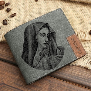 Virgin Mary Design Wallet for Men & Women | Madonna Wallet | Religious Our Lady of Guadalupe Personalized Wallet | Gift Idea