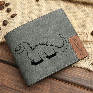 Cartera de dinosaurio divertida / Cartera de dinosaurio linda para hombres y mujeres / Regalo prehistórico personalizado / Cartera de dinosaurio de dibujos animados / Regalo único para amantes de los dinosaurios